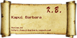 Kapui Barbara névjegykártya