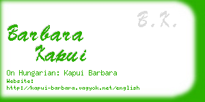 barbara kapui business card